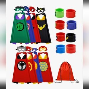 Superhero Kids Costume Set with Capes and Masks